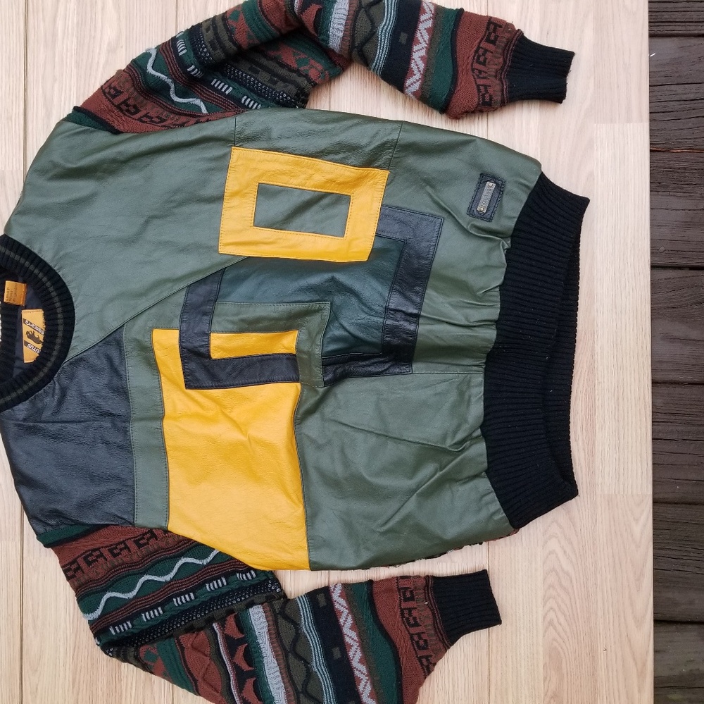 1990's Vintage Authentic Leather Sweater